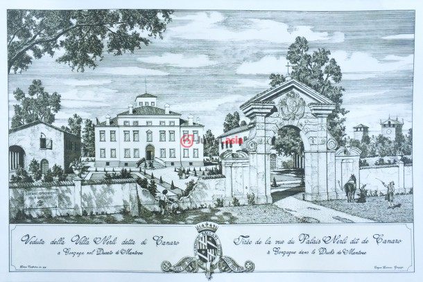 卡纳罗城堡最早由Luca Fancelli建于1468年,是贡萨加皇室宫殿的代表性建筑。这套宏伟的建筑为正方形格局(33 平方米 x 33 平方米),每层楼面积约为600平方米(总面积约为2000平方米)。 这套别墅的结构和布局与同时期的其他建筑截然不同。T形的对称入口将房间隔开,其内部结构比一般的同类型建筑要复杂得多。拱形大厅为双倍高度,楼梯间和中庭为标准尺寸。 历史和产权 贡萨加自12世纪以来一直被贡萨加家族统治。从1328到1708年间,作为博纳科尔西家族的继承者,贡萨加家族一直统治着曼图亚。贡萨加