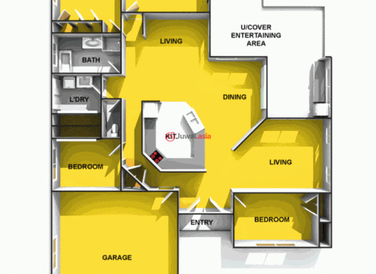 an oversized double lock-up garage  huge outdoor entertaining